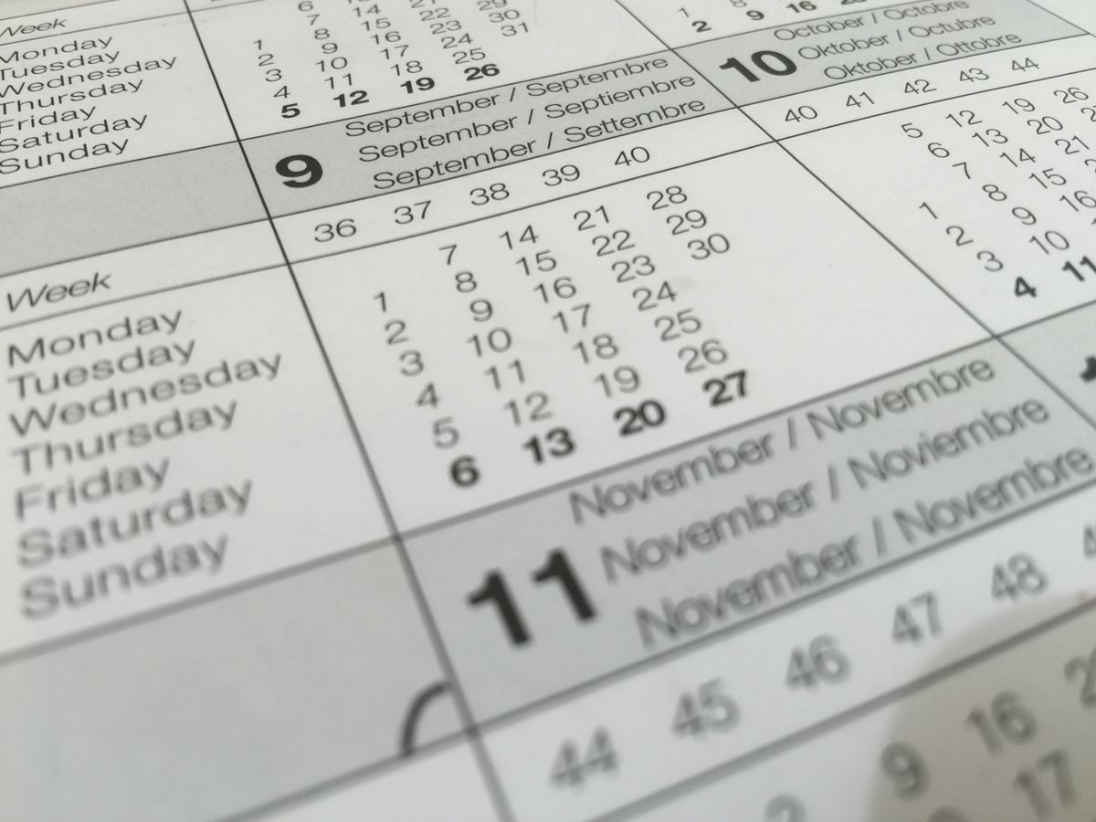 A paper calendar