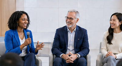 Panelists sharing insights at a career panel