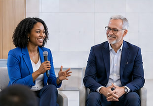 Panelists sharing insights at a career panel