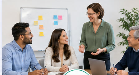 A team in a professional development workshop