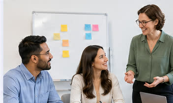 A team in a professional development workshop