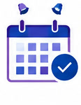 A calendar with a checkmark