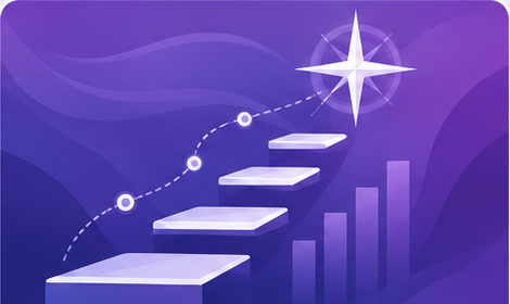 Steps rising toward a guiding star